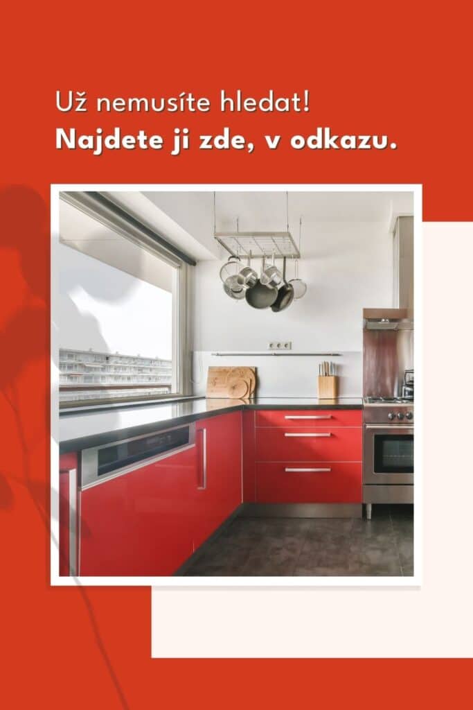 Cervena kuchyne inspirace fotografie 8