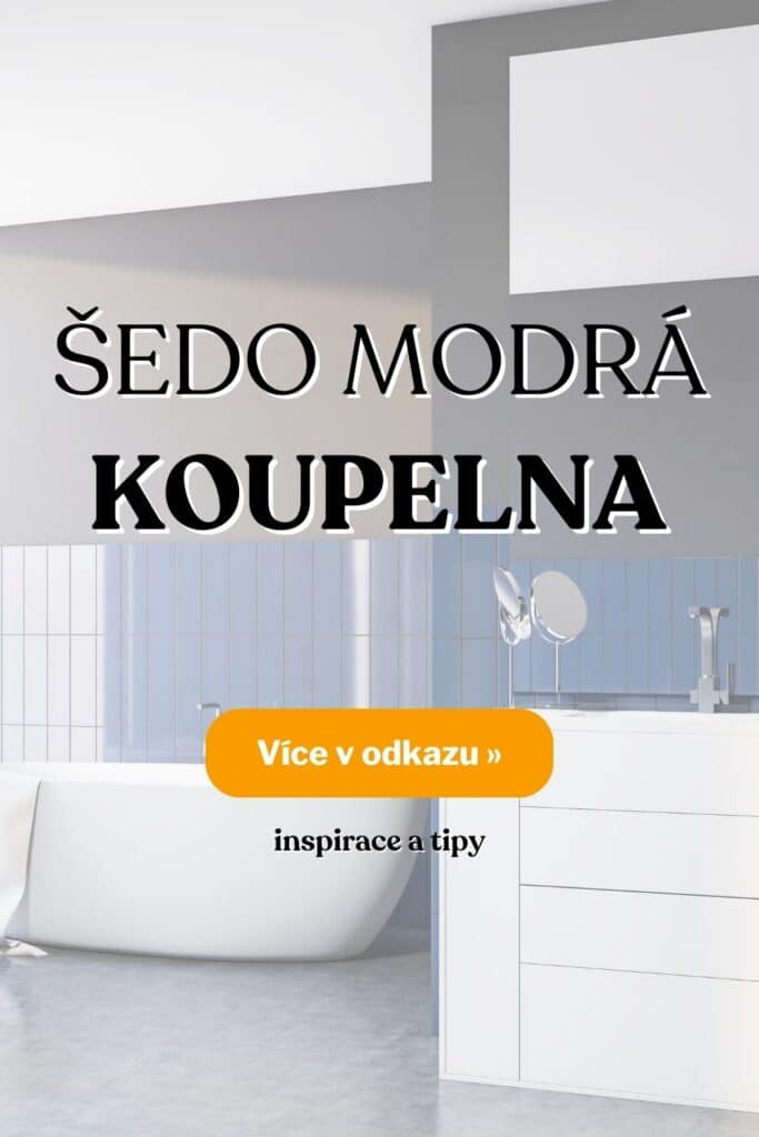 Sedomodra koupelna inspirace fotografie